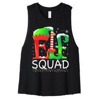 Elf Squad Christmas Family Matching Pajamas Elf Women's Racerback Cropped Tank