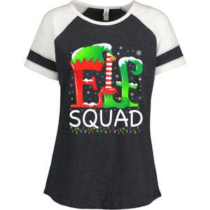 Elf Squad Christmas Family Matching Pajamas Elf Enza Ladies Jersey Colorblock Tee