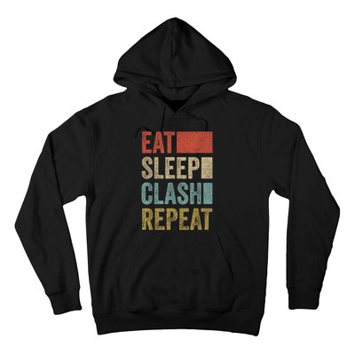 Eat Sleep Clash Repeat Vintage Gaming Clan Retro Clash Hoodie