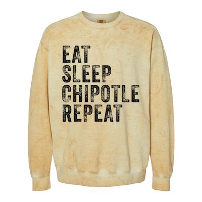 Eat Sleep Chipotle Repeat Funny Chipotle Vintage Distressed Colorblast Crewneck Sweatshirt