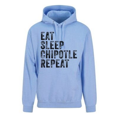 Eat Sleep Chipotle Repeat Funny Chipotle Vintage Distressed Unisex Surf Hoodie