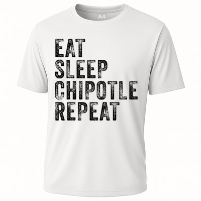 Eat Sleep Chipotle Repeat Funny Chipotle Vintage Distressed Performance Shirt