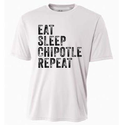 Eat Sleep Chipotle Repeat Funny Chipotle Vintage Distressed Cooling Performance Crew T-Shirt