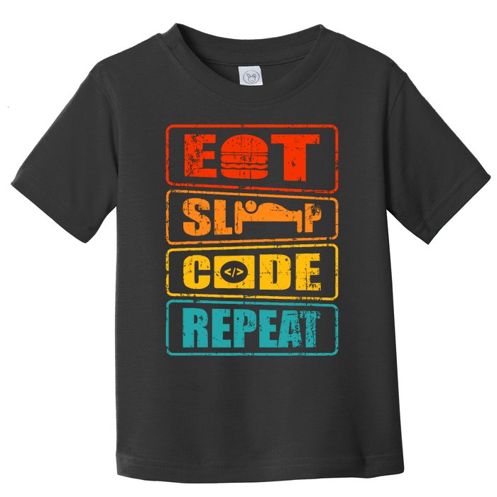 Eat Sleep Code Repeat Computer Science Programmer Gift Toddler T-Shirt