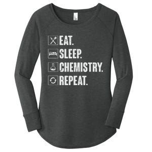 Eat Sleep Chemistry Repeat Funny Chemist Chemistry Gift Women's Perfect Tri Tunic Long Sleeve Shirt