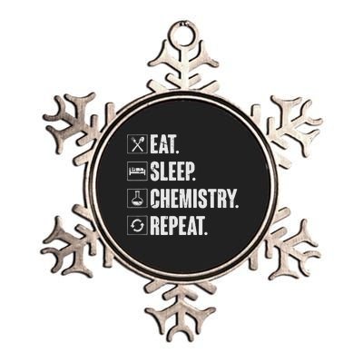 Eat Sleep Chemistry Repeat Funny Chemist Chemistry Gift Metallic Star Ornament