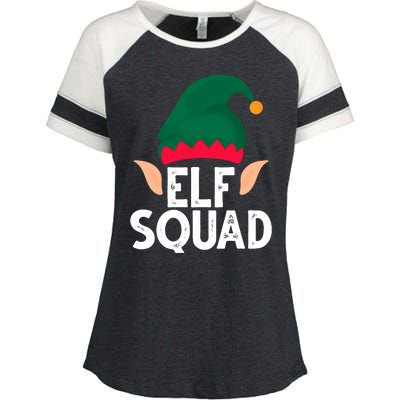 Elf Squad Christmas Holiday Cute Enza Ladies Jersey Colorblock Tee