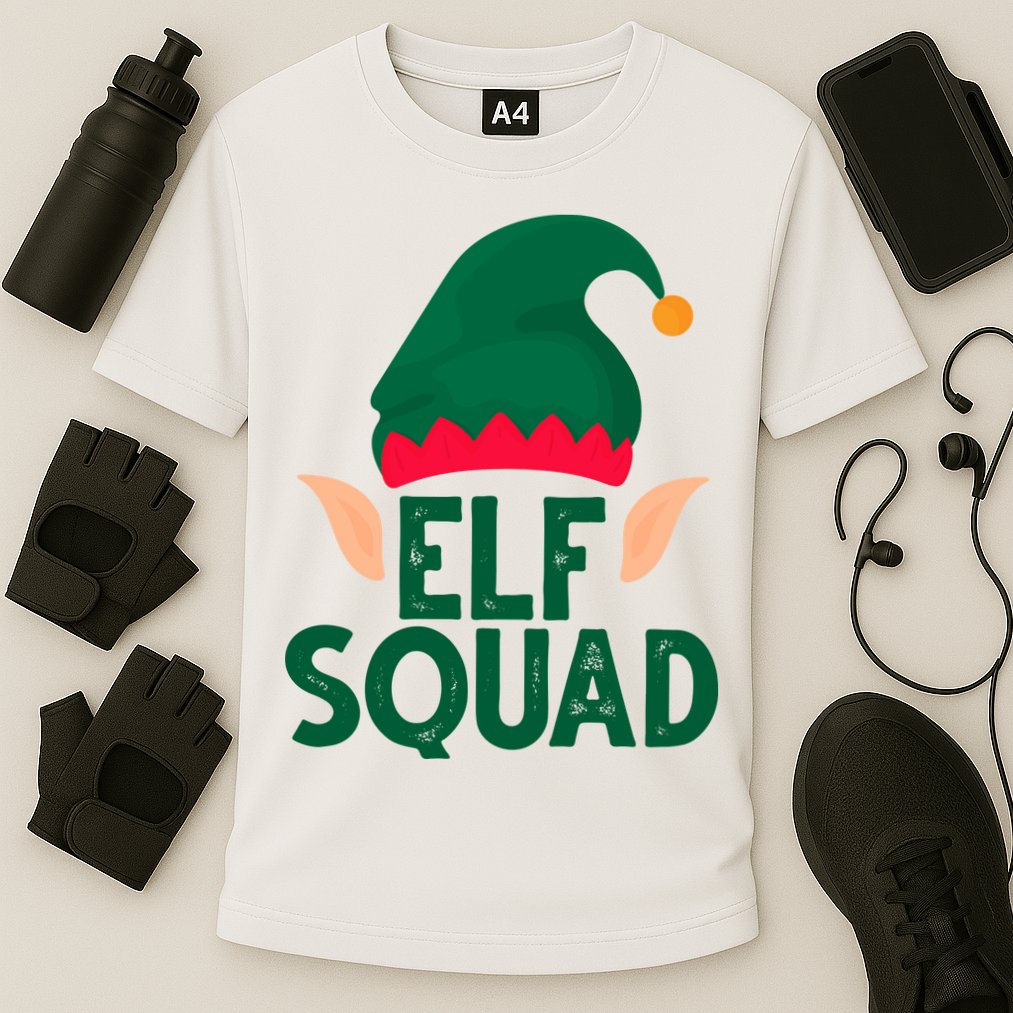 Elf Squad Christmas Holiday Cute Cooling Performance Crew T-Shirt