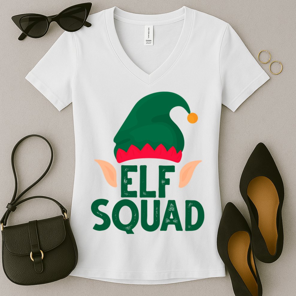 Elf Squad Christmas Holiday Cute Women's V-Neck T-Shirt