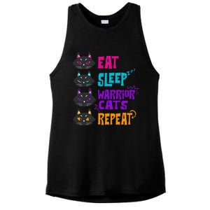 Eat Sleep Cat Warrior Repeat Cat Warrior Love Cats Ladies PosiCharge Tri-Blend Wicking Tank