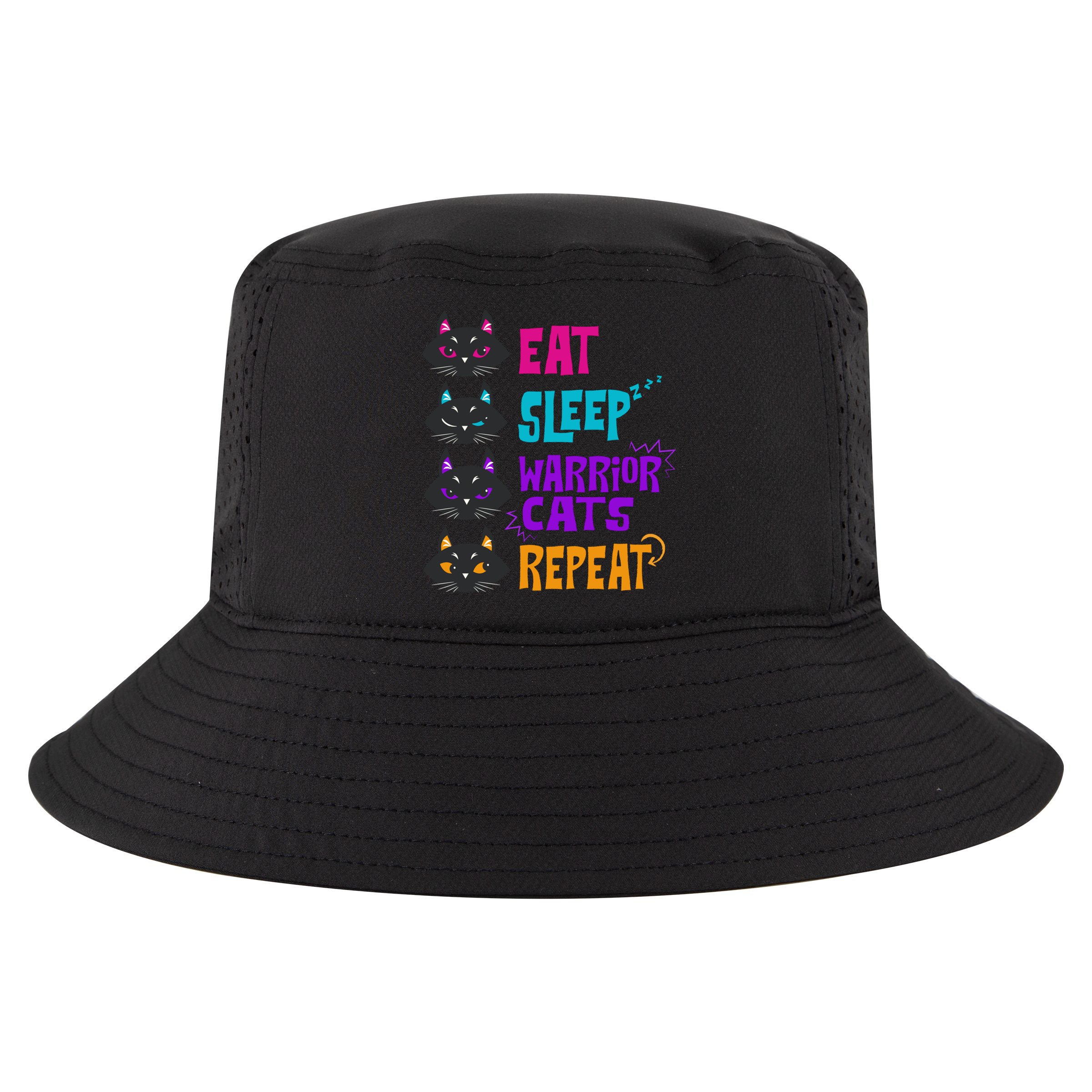 Eat Sleep Cat Warrior Repeat Cat Warrior Love Cats Cool Comfort Performance Bucket Hat