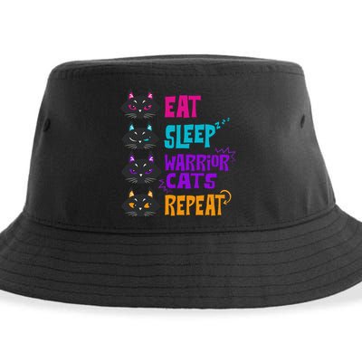 Eat Sleep Cat Warrior Repeat Cat Warrior Love Cats Sustainable Bucket Hat