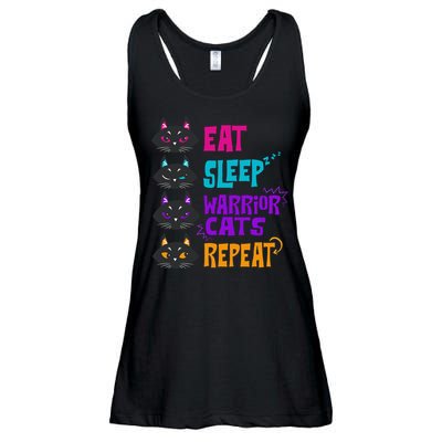 Eat Sleep Cat Warrior Repeat Cat Warrior Love Cats Ladies Essential Flowy Tank