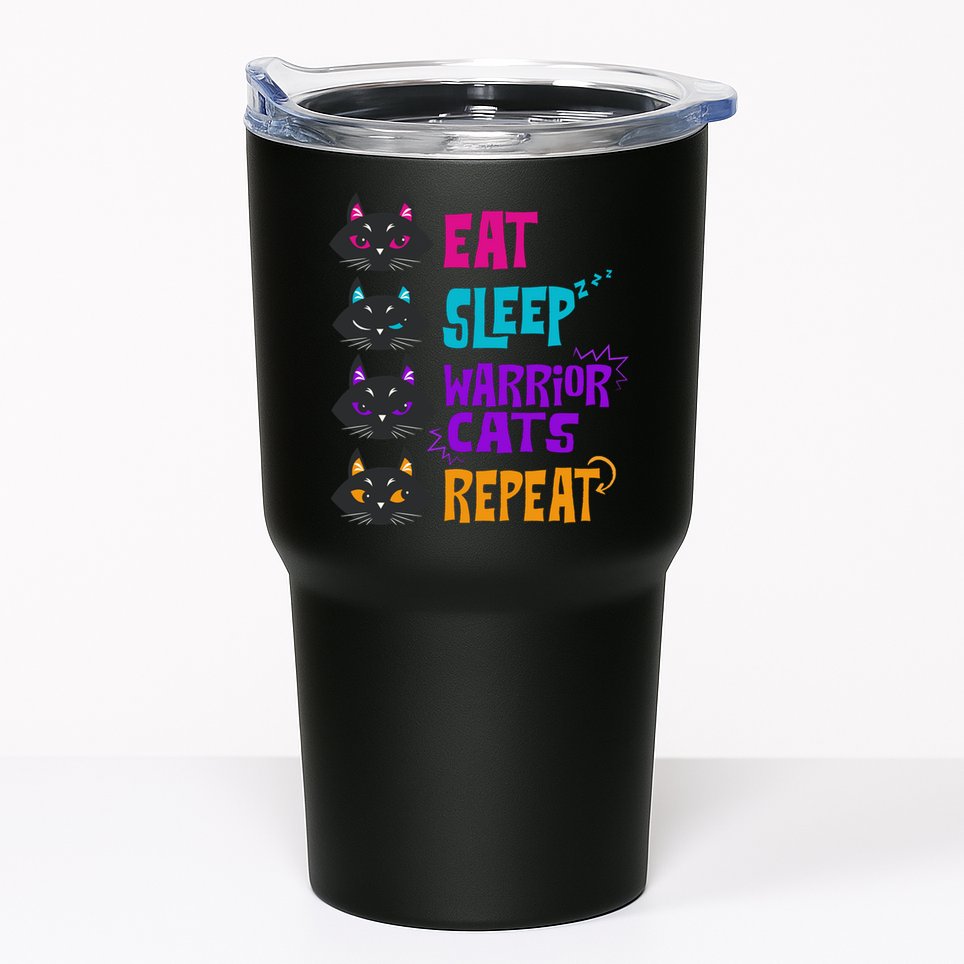 Eat Sleep Cat Warrior Repeat Cat Warrior Love Cats Tumbler