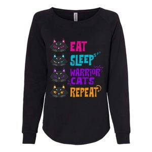 Eat Sleep Cat Warrior Repeat Cat Warrior Love Cats Womens California Wash Sweatshirt