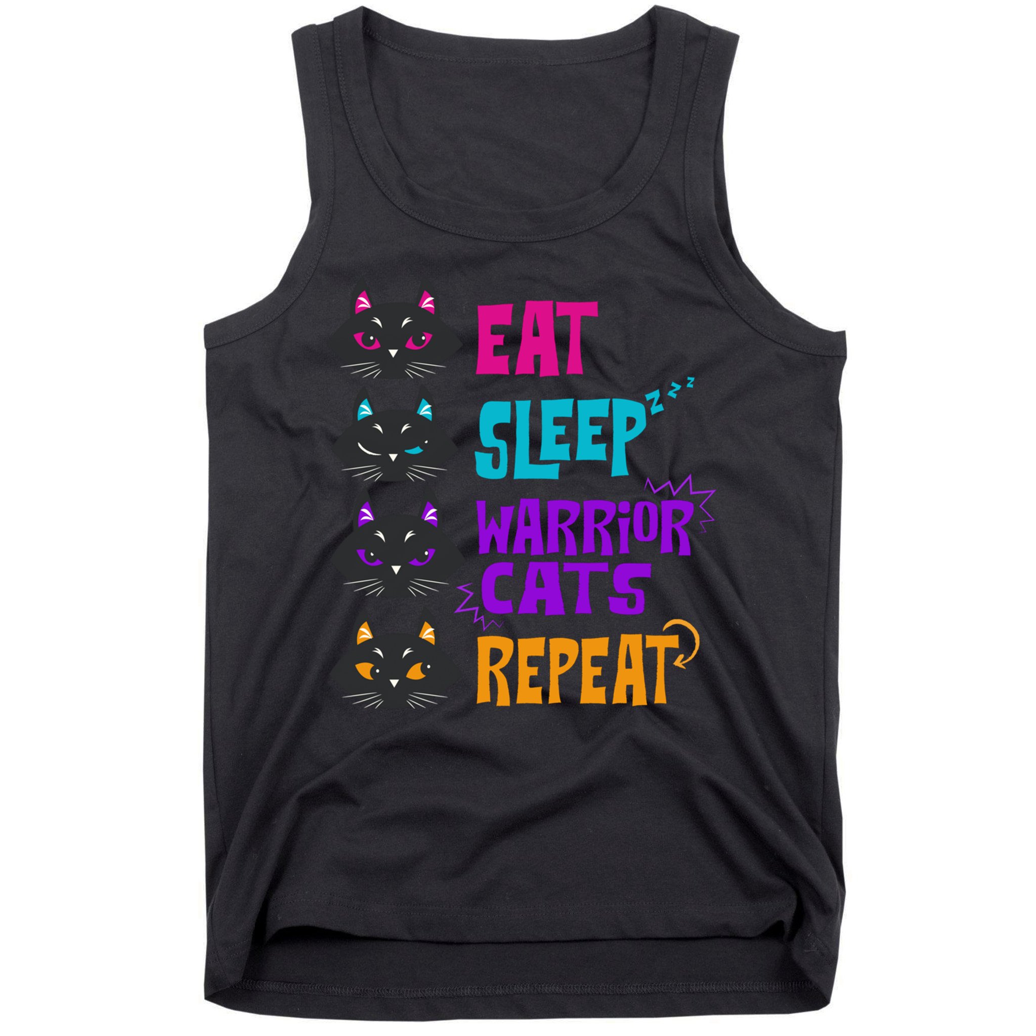 Eat Sleep Cat Warrior Repeat Cat Warrior Love Cats Tank Top