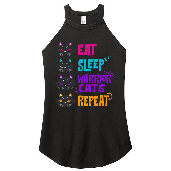 Eat Sleep Cat Warrior Repeat Cat Warrior Love Cats Women's Perfect Tri Rocker Tank