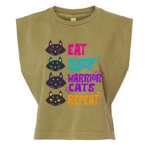 Eat Sleep Cat Warrior Repeat Cat Warrior Love Cats Garment-Dyed Women's Muscle Tee