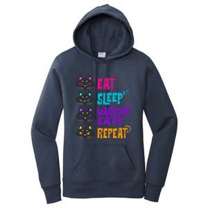 Eat Sleep Cat Warrior Repeat Cat Warrior Love Cats Women's Pullover Hoodie