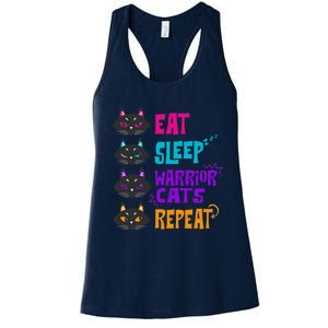 Eat Sleep Cat Warrior Repeat Cat Warrior Love Cats Women's Racerback Tank