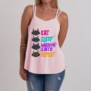 Eat Sleep Cat Warrior Repeat Cat Warrior Love Cats Women's Strappy Tank