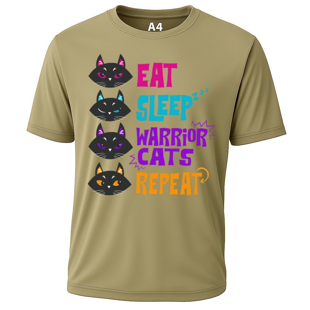 Eat Sleep Cat Warrior Repeat Cat Warrior Love Cats Cooling Performance Crew T-Shirt