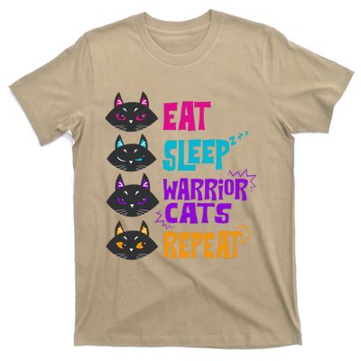 Eat Sleep Cat Warrior Repeat Cat Warrior Love Cats T-Shirt