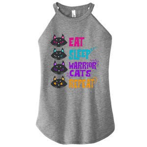 Eat Sleep Cat Warrior Repeat Cat Warrior Love Cats Women's Perfect Tri Rocker Tank