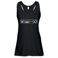 Eat Sleep Code Repeat Funny Humor For Coders & Programmers Ladies Essential Flowy Tank