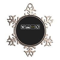 Eat Sleep Code Repeat Funny Humor For Coders & Programmers Metallic Star Ornament