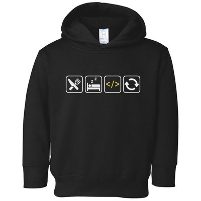 Eat Sleep Code Repeat Funny Humor For Coders & Programmers Toddler Hoodie