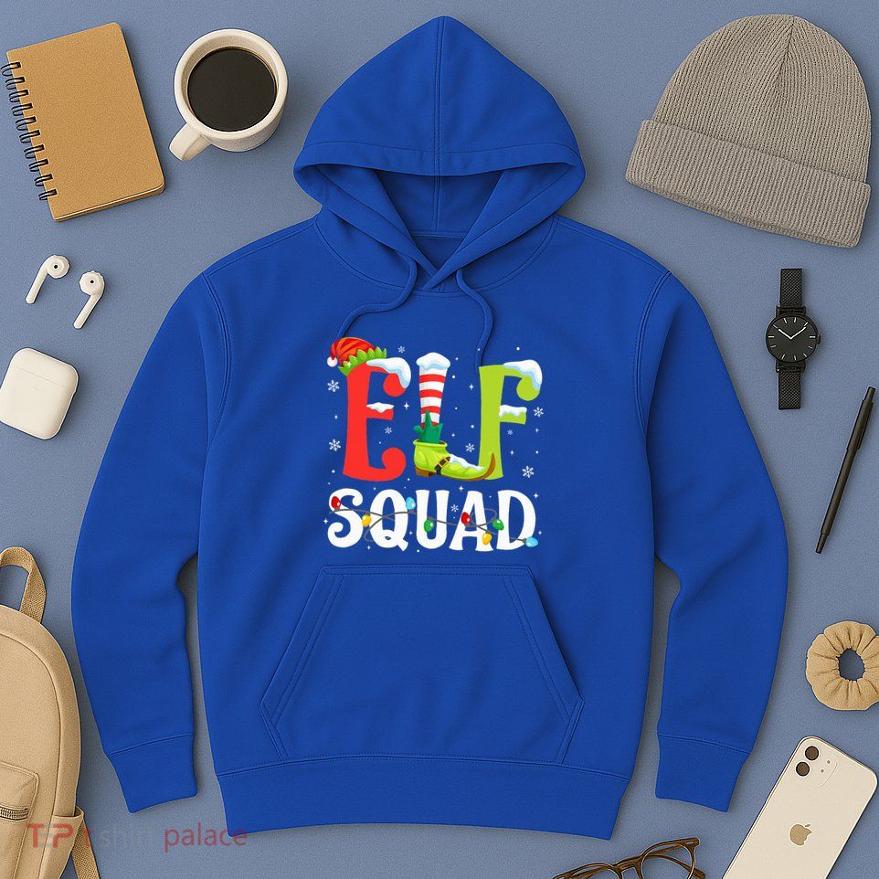 Elf Squad Christmas Family Matching Xmas Elf Pajamas  Hoodie