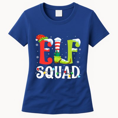 Elf Squad Christmas Family Matching Xmas Elf Pajamas  Womens T-Shirt