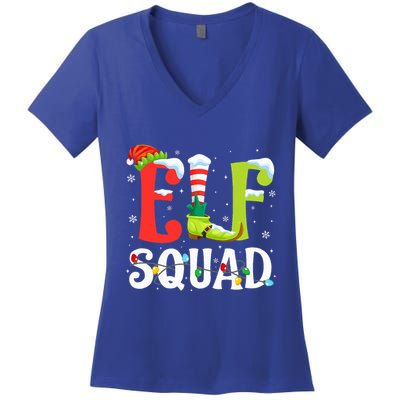 Elf Squad Christmas Family Matching Xmas Elf Pajamas  Women's V-Neck T-Shirt