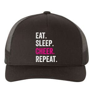 Eat Sleep Cheer Repeat Cheerleading Cheerleader Gifts Yupoong Adult 5-Panel Trucker Hat