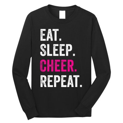 Eat Sleep Cheer Repeat Cheerleading Cheerleader Gifts Long Sleeve Shirt