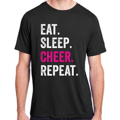 Eat Sleep Cheer Repeat Cheerleading Cheerleader Gifts Adult ChromaSoft Performance T-Shirt