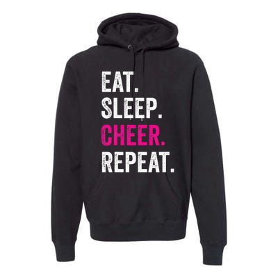 Eat Sleep Cheer Repeat Cheerleading Cheerleader Gifts Premium Hoodie