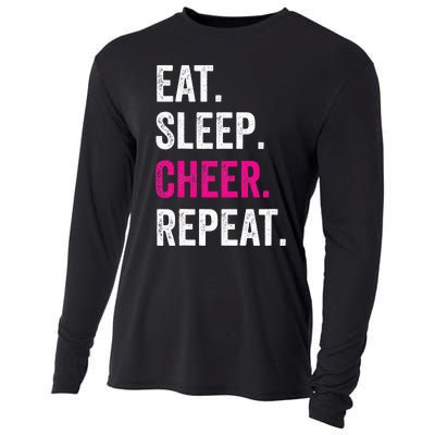 Eat Sleep Cheer Repeat Cheerleading Cheerleader Gifts Cooling Performance Long Sleeve Crew