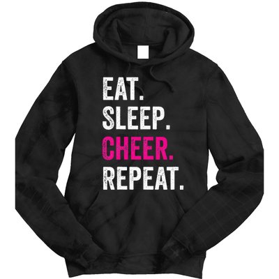 Eat Sleep Cheer Repeat Cheerleading Cheerleader Gifts Tie Dye Hoodie