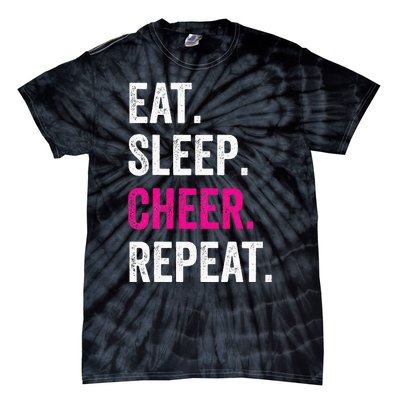 Eat Sleep Cheer Repeat Cheerleading Cheerleader Gifts Tie-Dye T-Shirt