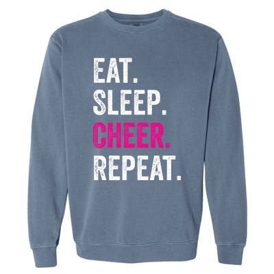 Eat Sleep Cheer Repeat Cheerleading Cheerleader Gifts Garment-Dyed Sweatshirt