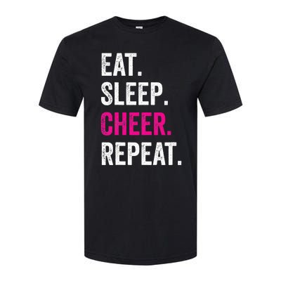 Eat Sleep Cheer Repeat Cheerleading Cheerleader Gifts Softstyle CVC T-Shirt