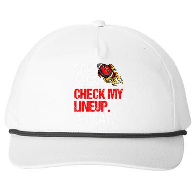 Eat Sleep Check My Lineup Repeat, Fantasy Football Snapback Five-Panel Rope Hat