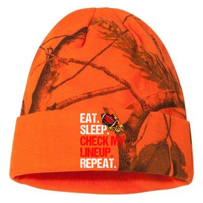 Eat Sleep Check My Lineup Repeat, Fantasy Football Kati Licensed 12" Camo Beanie