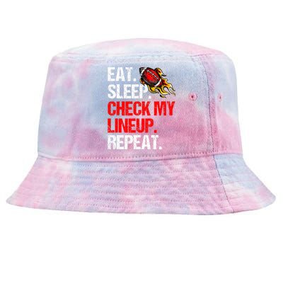 Eat Sleep Check My Lineup Repeat, Fantasy Football Tie-Dyed Bucket Hat