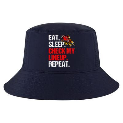 Eat Sleep Check My Lineup Repeat, Fantasy Football Cool Comfort Performance Bucket Hat