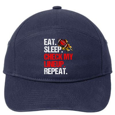 Eat Sleep Check My Lineup Repeat, Fantasy Football 7-Panel Snapback Hat