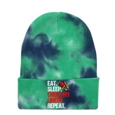 Eat Sleep Check My Lineup Repeat, Fantasy Football Tie Dye 12in Knit Beanie