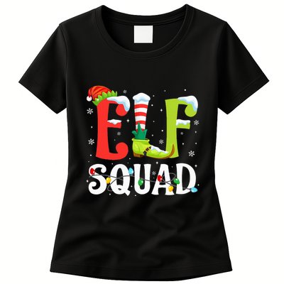 Elf Squad Christmas Family Matching Xmas Elf Pajamas  Womens T-Shirt